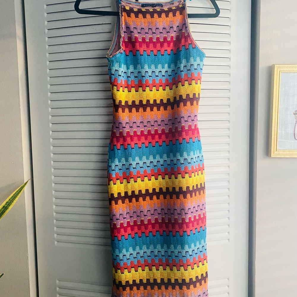 Multicolored Knit Bodycon Dress 👗